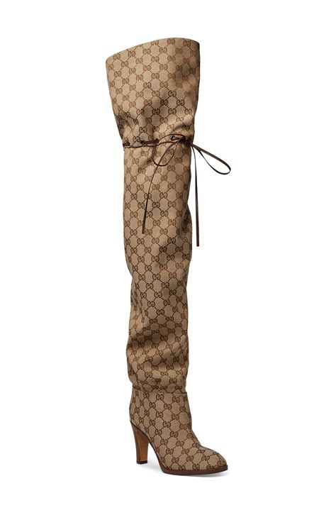 gucci over the knee boots size 11|Gucci print thigh high boots.